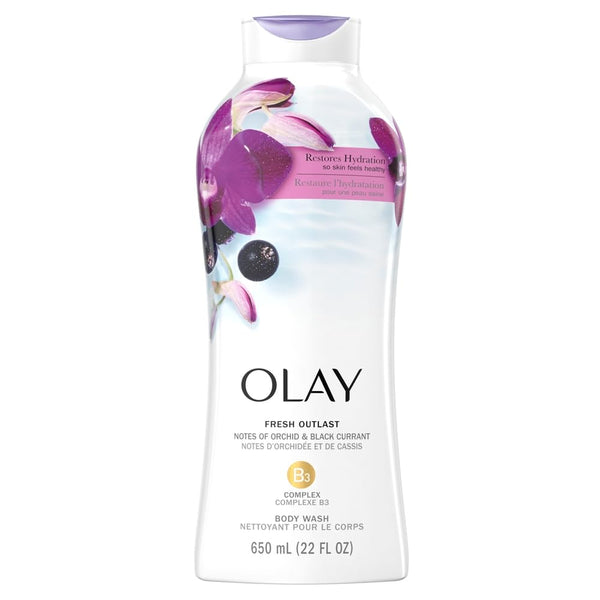 Olay Body Wash for Women, Fresh Radiance, Refreshing & Renewing, Made with Plant Based Cleansers, B3 Botanical Complex, For All Skin Types, Rose Water & Sweet Nectar Scent, 33 fl oz (Pack of 4)