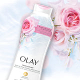 Olay Body Wash for Women, Fresh Radiance, Refreshing & Renewing, Made with Plant Based Cleansers, B3 Botanical Complex, For All Skin Types, Rose Water & Sweet Nectar Scent, 33 fl oz (Pack of 4)