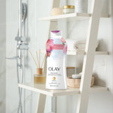 Olay Body Wash for Women, Fresh Radiance, Refreshing & Renewing, Made with Plant Based Cleansers, B3 Botanical Complex, For All Skin Types, Rose Water & Sweet Nectar Scent, 33 fl oz (Pack of 4)