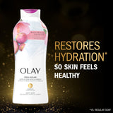 Olay Body Wash for Women, Fresh Radiance, Refreshing & Renewing, Made with Plant Based Cleansers, B3 Botanical Complex, For All Skin Types, Rose Water & Sweet Nectar Scent, 33 fl oz (Pack of 4)