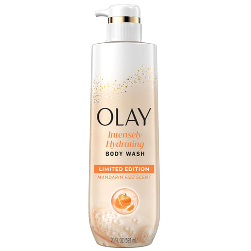 Olay Body Wash for Women, Intensely Hydrating, Hyaluronic Acid Serum Complex, Renews Moisture, Free of Parabens & Phthalates, Vitamin B3 Lameller Technology, For All Skin Types, 20 fl oz (Pack of 4)