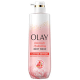 Olay Body Wash for Women, Intensely Hydrating, Pro-Hyaluronic Acid Serum Complex, Renews Moisture, Vitamin B3 Lameller Technology, For All Skin Types, Mandarin Summer Fizz Scent, 20 fl oz