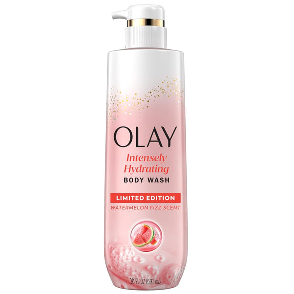 Olay Body Wash for Women, Intensely Hydrating, Pro-Hyaluronic Acid Serum Complex, Renews Moisture, Vitamin B3 Lameller Technology, For All Skin Types, Mandarin Summer Fizz Scent, 20 fl oz