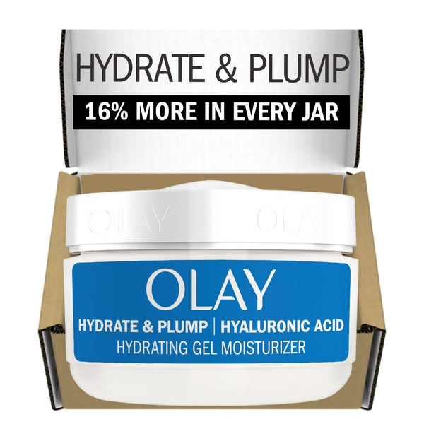 Olay Hyaluronic Acid Face Moisturizer, Instant Hydration for Women, Fragrance-Free - Dry Skin Solution, Glowing, Smoothing, Plumping, Renewing - Niacinamide, Amino Peptides 1.7 Oz
