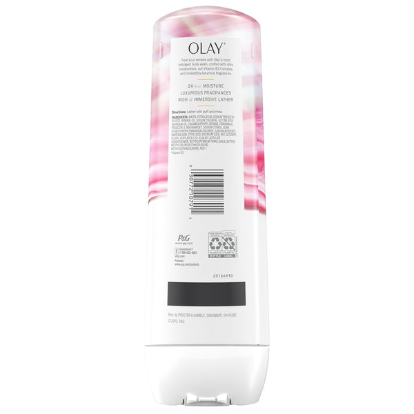 Olay Body Wash for Women, Indulgent Moisture, 24hr Moisturizing & Nourishing Formula, Infused with Vitamin B3 Complex, Luxurious Fragrances, Elderberry & Almond Cream Scent, 20 fl oz