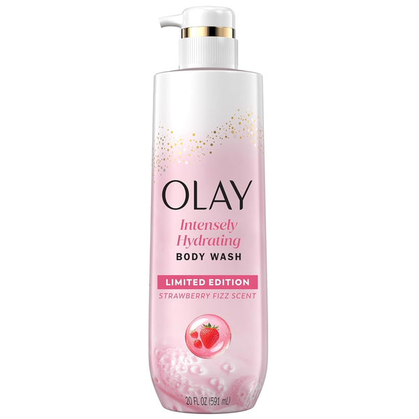Olay Body Wash for Women, Intensely Hydrating, Pro-Hyaluronic Acid Serum Complex, Renews Moisture, Vitamin B3 Lameller Technology, For All Skin Types, Mandarin Summer Fizz Scent, 20 fl oz