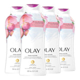 Olay Body Wash for Women, Fresh Radiance, Refreshing & Renewing, Made with Plant Based Cleansers, B3 Botanical Complex, For All Skin Types, Rose Water & Sweet Nectar Scent, 33 fl oz (Pack of 4)