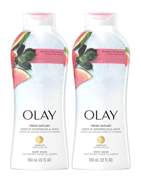 Olay Body Wash for Women, Fresh Radiance, Refreshing & Renewing, Made with Plant Based Cleansers, B3 Botanical Complex, For All Skin Types, Rose Water & Sweet Nectar Scent, 33 fl oz (Pack of 4)