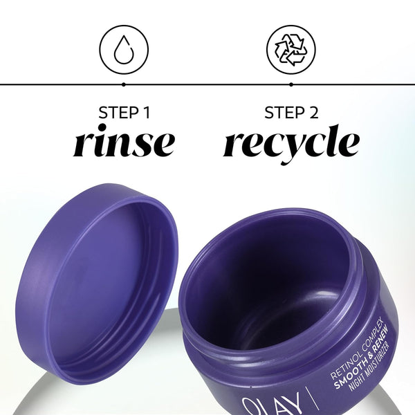 Olay Retinol 24 Face Moisturizer, Anti-Aging Night Cream for Women, Fragrance-Free, Non Greasy - Anti-Wrinkle, Smooth Fine Lines, Tightening, Hydrating Skin Care - Peptides, Glycerin, 1.7 Oz