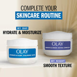 Olay Hyaluronic Acid Face Moisturizer, Instant Hydration for Women, Fragrance-Free - Dry Skin Solution, Glowing, Smoothing, Plumping, Renewing - Niacinamide, Amino Peptides 1.7 Oz