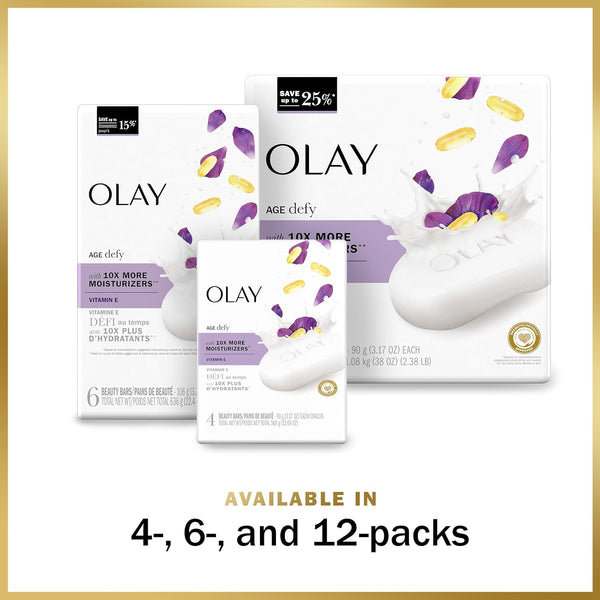 Olay Age Defying Bar Soap with Vitamin E and Vitamin B3 Complex Beauty Bars 3.17 oz, 6 count
