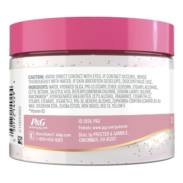 Olay Body Indulgent Mineral Scrub, Skin Exfoliating & Massaging Pearls, Nourishing Soft & Gentle Formula, Renewing BHA, Vitamin B3 Complex, Luxurious Fragrances, Coconut & Guava Scent, 11 oz