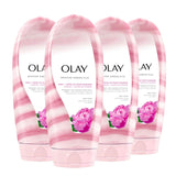 Olay Moisture Ribbons Body Wash with Shea and Notes of Jasmine Petals, 18 fl oz, (Pack of 4)