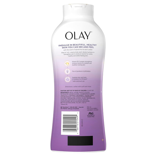 Olay Body Wash for Women, Hydrating & Moisturizing, Holiday Edition, With Plant Based Cleansers, B3 Complex, For All Skin Types, Champagne Blush with Berries Sugared Rim & Rose Petals Scent, 22 fl oz