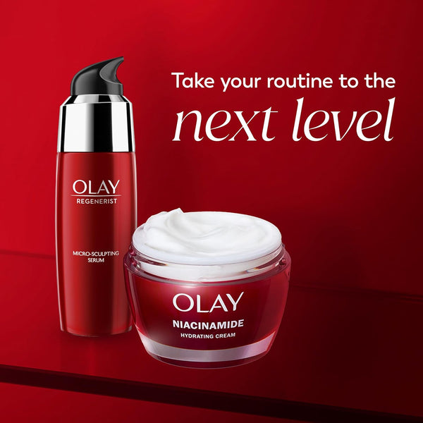 Olay Niacinamide Face Moisturizer, Strong & Firm Cream for Women, Anti-Aging, Anti-Wrinkle, Firming Skin Care, Evens, Hydrates to Repair Barrier, Recyclable Sustainable Eco Jar, Non-Greasy, 2 oz