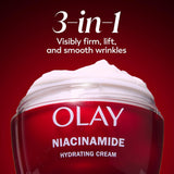 Olay Niacinamide Face Moisturizer, Strong & Firm Cream for Women, Anti-Aging, Anti-Wrinkle, Firming Skin Care, Evens, Hydrates to Repair Barrier, Recyclable Sustainable Eco Jar, Non-Greasy, 2 oz