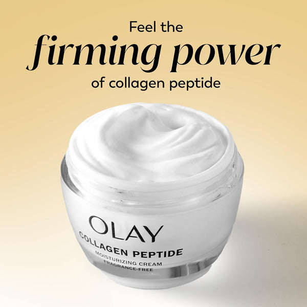 Olay Collagen Peptide Face Moisturizer, Firm & Smooth Cream -Fragrance-Free - Hydrating, Firming, Anti-Aging, Anti-Wrinkle, Firming, Smoothing - Recyclable Sustainable Eco Jar, Non-Greasy, 2 Oz