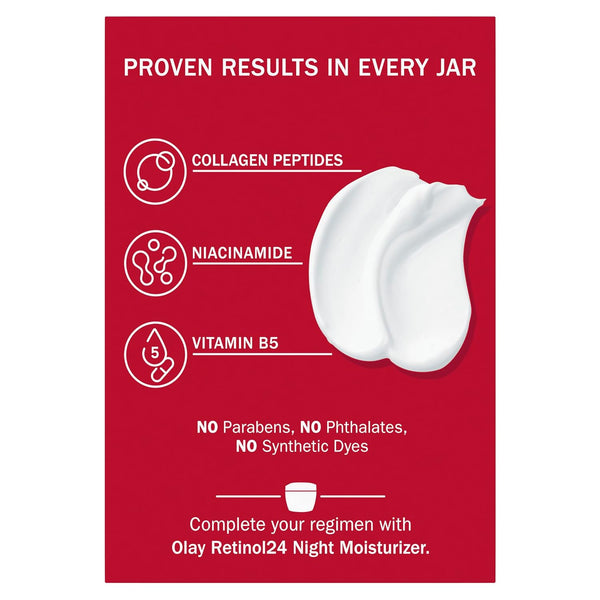 Olay Collagen Peptide Face Moisturizer, Firm & Smooth Cream -Fragrance-Free - Hydrating, Firming, Anti-Aging, Anti-Wrinkle, Firming, Smoothing - Recyclable Sustainable Eco Jar, Non-Greasy, 2 Oz