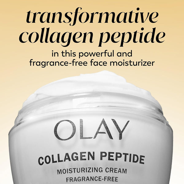 Olay Collagen Peptide Face Moisturizer, Firm & Smooth Cream -Fragrance-Free - Hydrating, Firming, Anti-Aging, Anti-Wrinkle, Firming, Smoothing - Recyclable Sustainable Eco Jar, Non-Greasy, 2 Oz