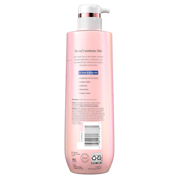 Olay Super Serum Body Wash for Normal Skin, 24hr Long Lasting Hydration, 5+ Ingredient Serum Complex for Bright Even Firm Luminous Skin, 18.5 fl oz