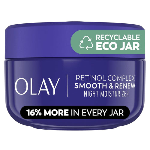 Olay Retinol 24 Face Moisturizer, Anti-Aging Night Cream for Women, Fragrance-Free, Non Greasy - Anti-Wrinkle, Smooth Fine Lines, Tightening, Hydrating Skin Care - Peptides, Glycerin, 1.7 Oz