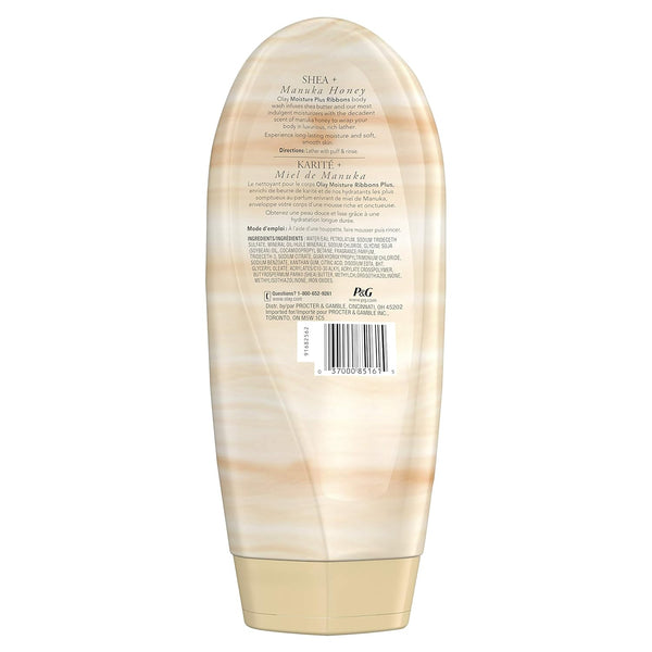 Olay Moisture Ribbons Body Wash with Shea and Notes of Jasmine Petals, 18 fl oz, (Pack of 4)