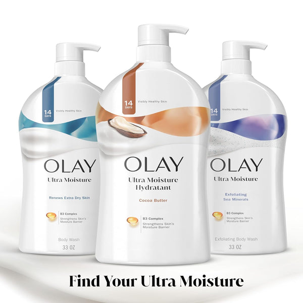 Olay Body Wash for Women, Fresh Radiance, Refreshing & Renewing, Made with Plant Based Cleansers, B3 Botanical Complex, For All Skin Types, Peach & Cherry Blossom Scent, 33 fl oz
