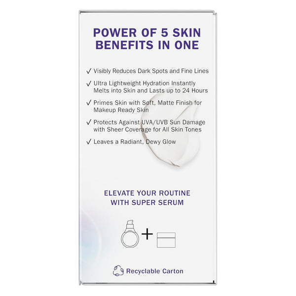 Olay Super Cream with Sunscreen SPF 30, Lightweight Face Moisturizer with Sun Protection, 5-in-1 Skin Care Benefits - Hydrating, Brightening, Firming - Niacinamide, Vitamin C, Collagen Peptide, 1.7 oz