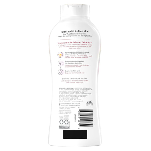 Olay Body Wash for Women, Hydrating & Moisturizing, Holiday Edition, With Plant Based Cleansers, B3 Complex, For All Skin Types, Champagne Blush with Berries Sugared Rim & Rose Petals Scent, 22 fl oz