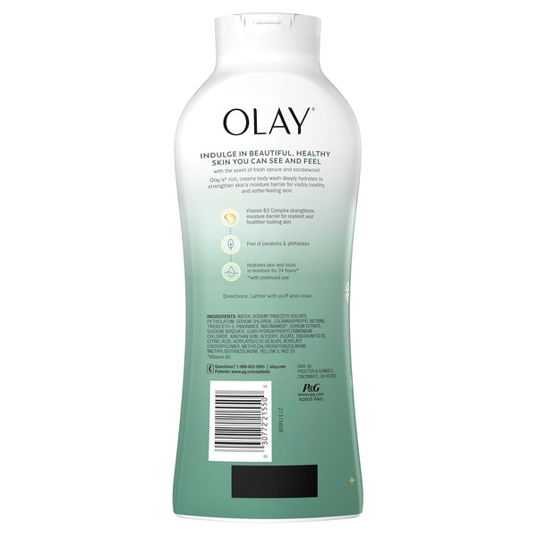 Olay Body Wash for Women, Hydrating & Moisturizing, Holiday Edition, With Plant Based Cleansers, B3 Complex, For All Skin Types, Champagne Blush with Berries Sugared Rim & Rose Petals Scent, 22 fl oz