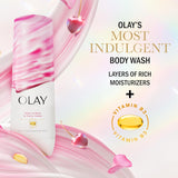 Olay Body Wash for Women, Indulgent Moisture, 24hr Moisturizing & Nourishing Formula, Infused with Vitamin B3 Complex, Luxurious Fragrances, Elderberry & Almond Cream Scent, 20 fl oz