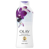 Olay Body Wash for Women, Fresh Radiance, Refreshing & Renewing, Made with Plant Based Cleansers, B3 Botanical Complex, For All Skin Types, Rose Water & Sweet Nectar Scent, 33 fl oz (Pack of 4)