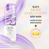 Olay Body Wash for Women, Indulgent Moisture, 24hr Moisturizing & Nourishing Formula, Infused with Vitamin B3 Complex, Luxurious Fragrances, Elderberry & Almond Cream Scent, 20 fl oz