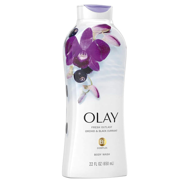 Olay Body Wash for Women, Fresh Radiance, Refreshing & Renewing, Made with Plant Based Cleansers, B3 Botanical Complex, For All Skin Types, Rose Water & Sweet Nectar Scent, 33 fl oz (Pack of 4)