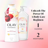 Olay Body Wash for Women, Hydrating & Moisturizing, Holiday Edition, With Plant Based Cleansers, B3 Complex, For All Skin Types, Champagne Blush with Berries Sugared Rim & Rose Petals Scent, 22 fl oz