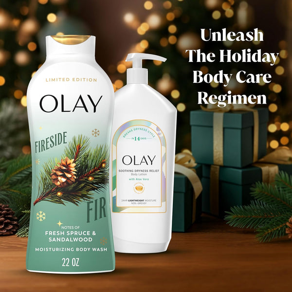 Olay Body Wash for Women, Hydrating & Moisturizing, Holiday Edition, With Plant Based Cleansers, B3 Complex, For All Skin Types, Champagne Blush with Berries Sugared Rim & Rose Petals Scent, 22 fl oz