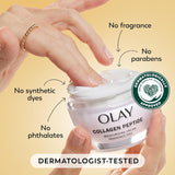 Olay Collagen Peptide Face Moisturizer, Firm & Smooth Cream -Fragrance-Free - Hydrating, Firming, Anti-Aging, Anti-Wrinkle, Firming, Smoothing - Recyclable Sustainable Eco Jar, Non-Greasy, 2 Oz