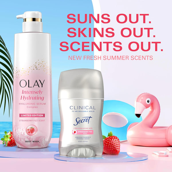 Olay Body Wash for Women, Intensely Hydrating, Pro-Hyaluronic Acid Serum Complex, Renews Moisture, Vitamin B3 Lameller Technology, For All Skin Types, Mandarin Summer Fizz Scent, 20 fl oz