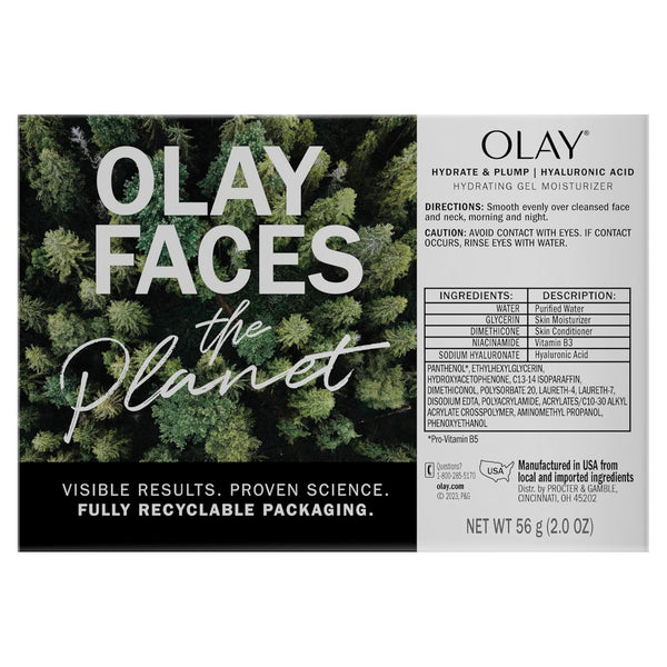 Olay Hyaluronic Acid Face Moisturizer, Instant Hydration for Women, Fragrance-Free - Dry Skin Solution, Glowing, Smoothing, Plumping, Renewing - Niacinamide, Amino Peptides 1.7 Oz