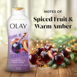 Olay Body Wash for Women, Hydrating & Moisturizing, Holiday Edition, With Plant Based Cleansers, B3 Complex, For All Skin Types, Champagne Blush with Berries Sugared Rim & Rose Petals Scent, 22 fl oz