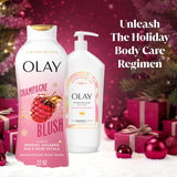 Olay Body Wash for Women, Hydrating & Moisturizing, Holiday Edition, With Plant Based Cleansers, B3 Complex, For All Skin Types, Champagne Blush with Berries Sugared Rim & Rose Petals Scent, 22 fl oz