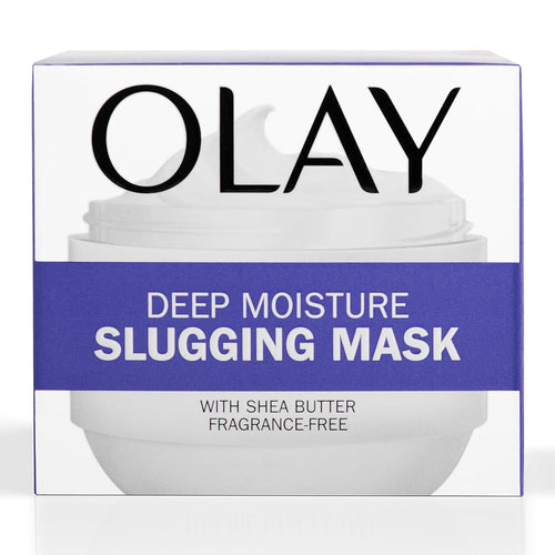 Olay Slugging Mask, Deep Moisture with Shea Butter & Niacinamide - Fragance-Free, Hydrating Night Cream, Skin Care for Hydrated and Refresh, 3.4 Oz