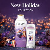 Olay Body Wash for Women, Hydrating & Moisturizing, Holiday Edition, With Plant Based Cleansers, B3 Complex, For All Skin Types, Champagne Blush with Berries Sugared Rim & Rose Petals Scent, 22 fl oz