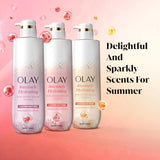 Olay Body Wash for Women, Intensely Hydrating, Pro-Hyaluronic Acid Serum Complex, Renews Moisture, Vitamin B3 Lameller Technology, For All Skin Types, Mandarin Summer Fizz Scent, 20 fl oz